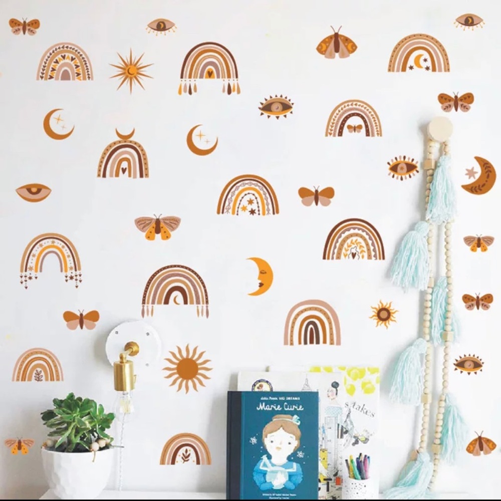 Boho Rainbow Neutral Wall Decals / Stickers